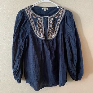 Max Studio embroidered blouse 🍁